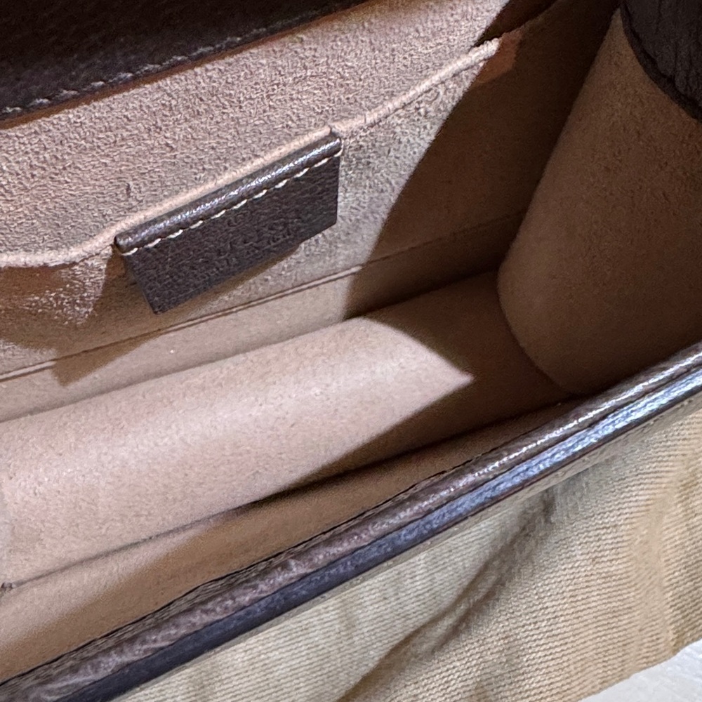 Gucci Totem Crystal Heart Brown Leather Crossbody with Two Straps - Picture 9 of 13
